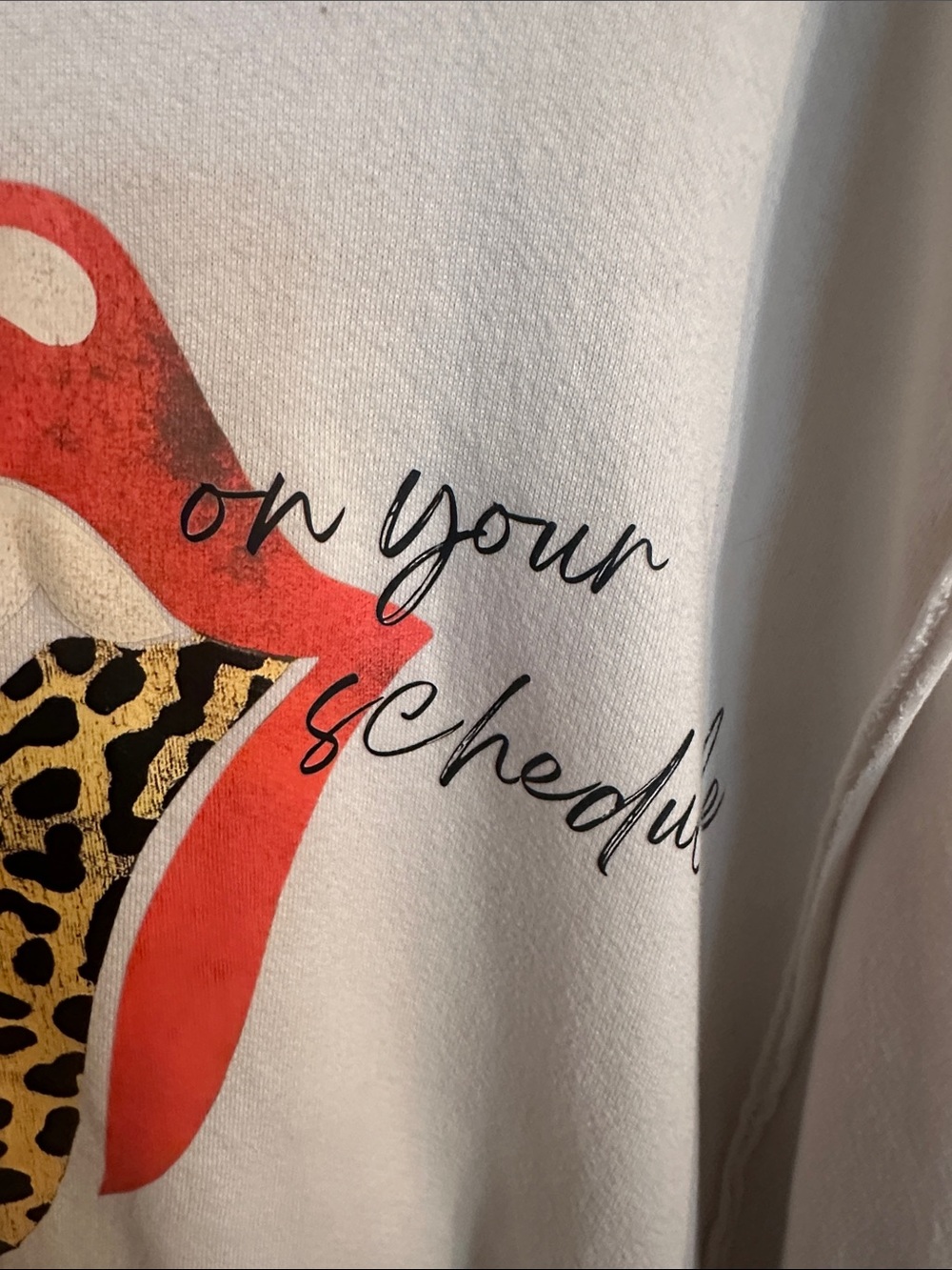 We The Free Sweatshirt Red Lips and Leopard Tongue Camden free people custom - Picture 3 of 6